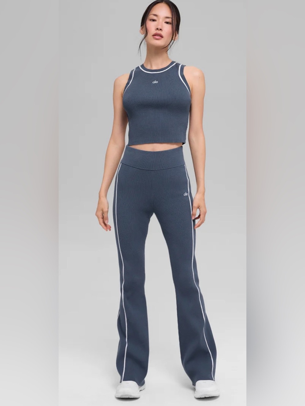 ALO Yoga ribbed sweater knit flare pants